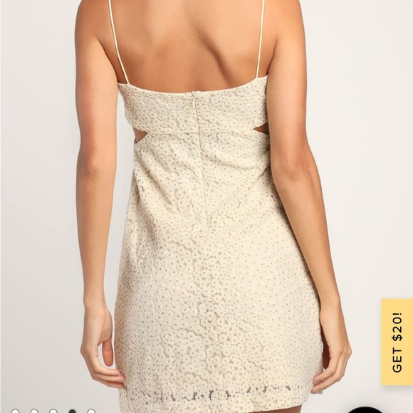 Sight to See Cream Floral Embroidered Cutout Mini Dress - Picture 4 of 9